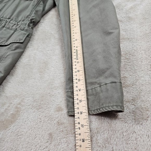 Woolrich Field Military Jacket Mens Sz M Green Buttons Long Sleeve Cargo Pockets - Picture 5 of 16